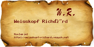 Weisskopf Richárd névjegykártya